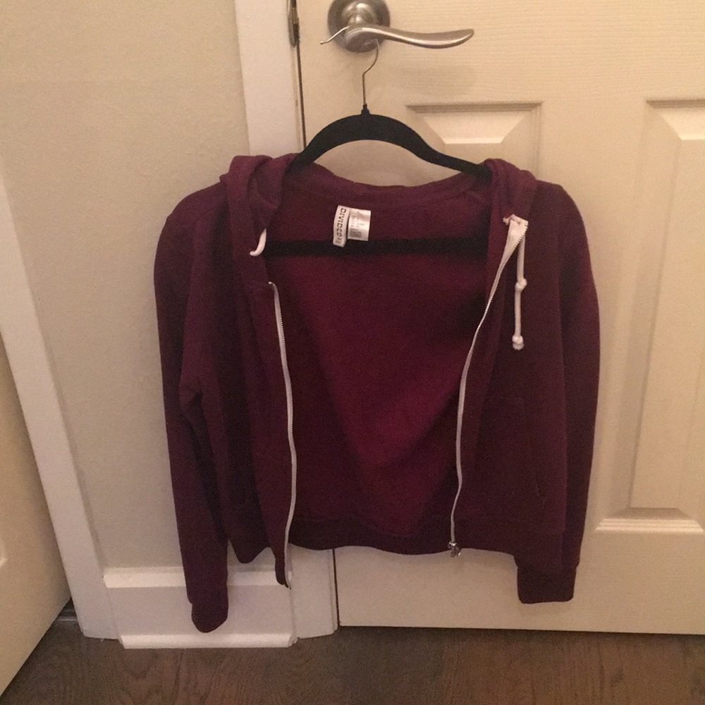 maroon zip up sweater H&M never worn